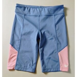 Nike Dri-FIT Women's Running Bike Shorts Tight Fit Pink Blue Size L